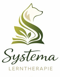 Logo von Systema Lerntherapie mit stilisiertem Fuchs über einem geöffneten Buch.