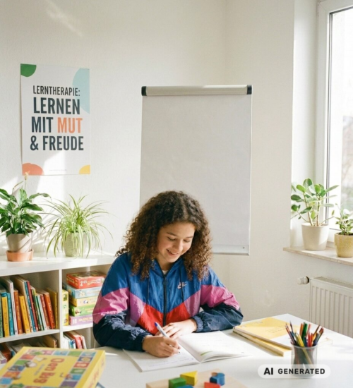 Kind arbeitet in einem hellen Lernraum an Aufgaben – passend zu Systema Lerntherapie und individueller Lernförderung.